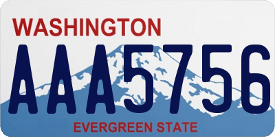 WA license plate AAA5756