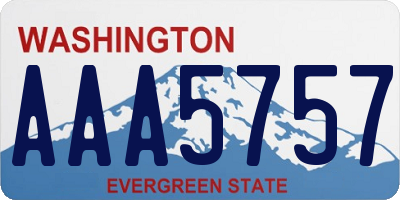 WA license plate AAA5757