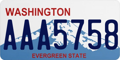 WA license plate AAA5758