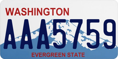 WA license plate AAA5759