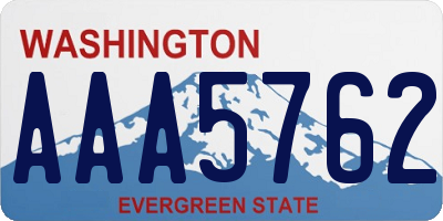 WA license plate AAA5762