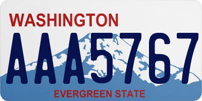 WA license plate AAA5767