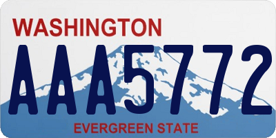 WA license plate AAA5772