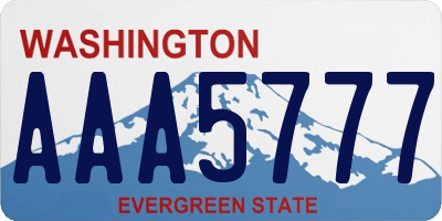 WA license plate AAA5777