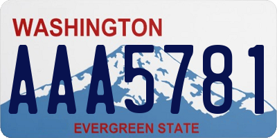 WA license plate AAA5781