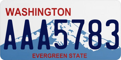WA license plate AAA5783