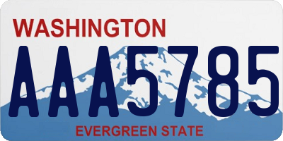 WA license plate AAA5785