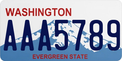 WA license plate AAA5789