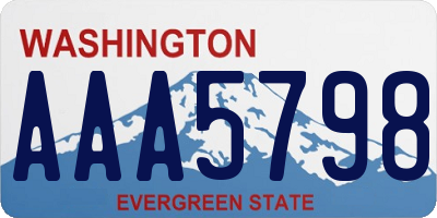 WA license plate AAA5798