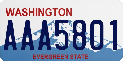 WA license plate AAA5801