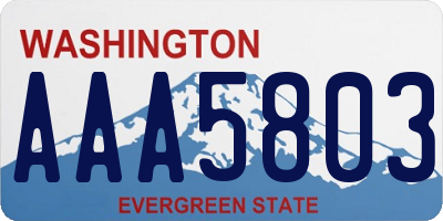 WA license plate AAA5803