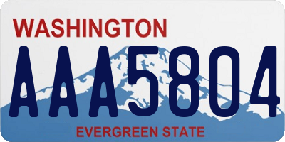 WA license plate AAA5804