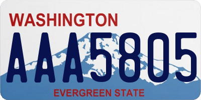 WA license plate AAA5805