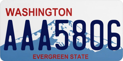 WA license plate AAA5806