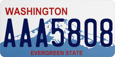 WA license plate AAA5808