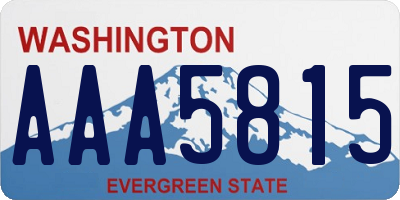 WA license plate AAA5815
