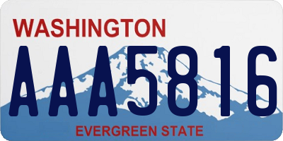 WA license plate AAA5816