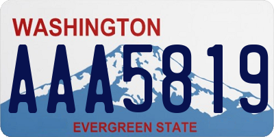 WA license plate AAA5819