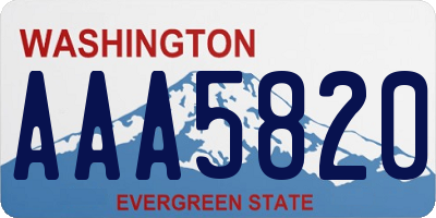 WA license plate AAA5820