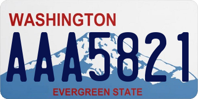 WA license plate AAA5821