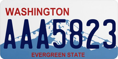 WA license plate AAA5823