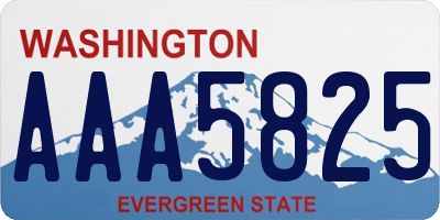 WA license plate AAA5825