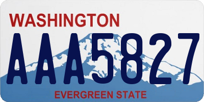 WA license plate AAA5827