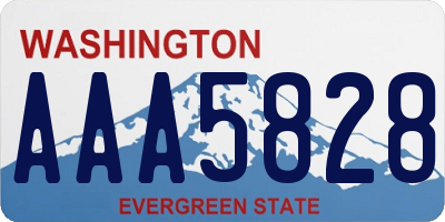 WA license plate AAA5828