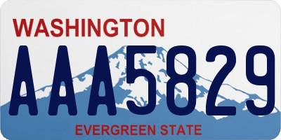 WA license plate AAA5829