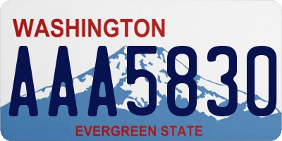 WA license plate AAA5830