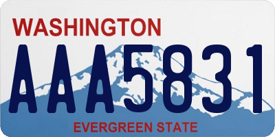 WA license plate AAA5831