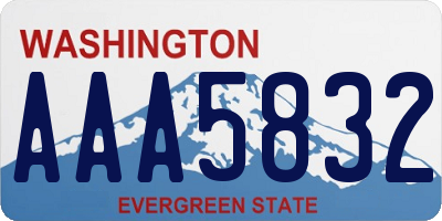 WA license plate AAA5832