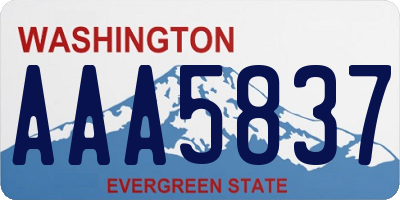WA license plate AAA5837