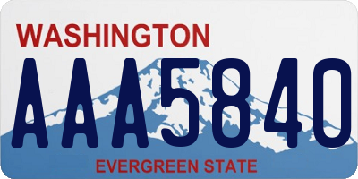 WA license plate AAA5840