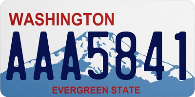 WA license plate AAA5841