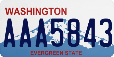 WA license plate AAA5843