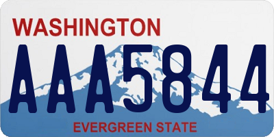 WA license plate AAA5844