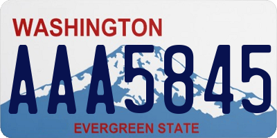 WA license plate AAA5845