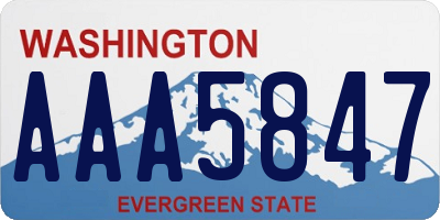 WA license plate AAA5847