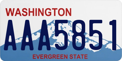 WA license plate AAA5851