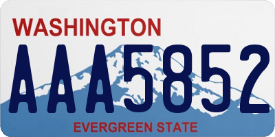 WA license plate AAA5852