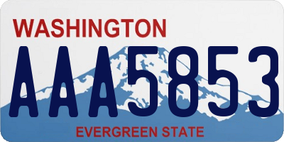 WA license plate AAA5853