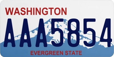 WA license plate AAA5854