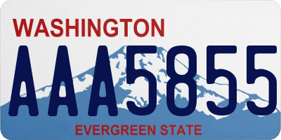 WA license plate AAA5855