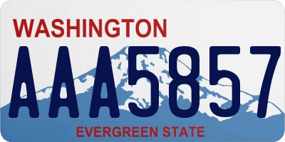 WA license plate AAA5857