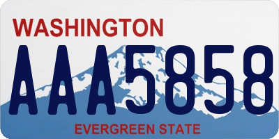 WA license plate AAA5858