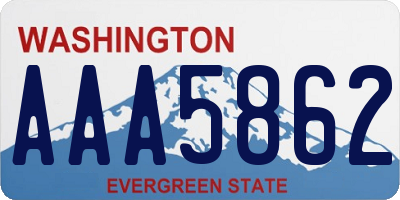 WA license plate AAA5862