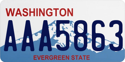 WA license plate AAA5863