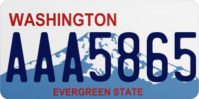 WA license plate AAA5865