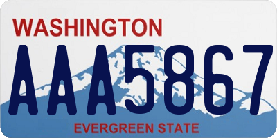 WA license plate AAA5867